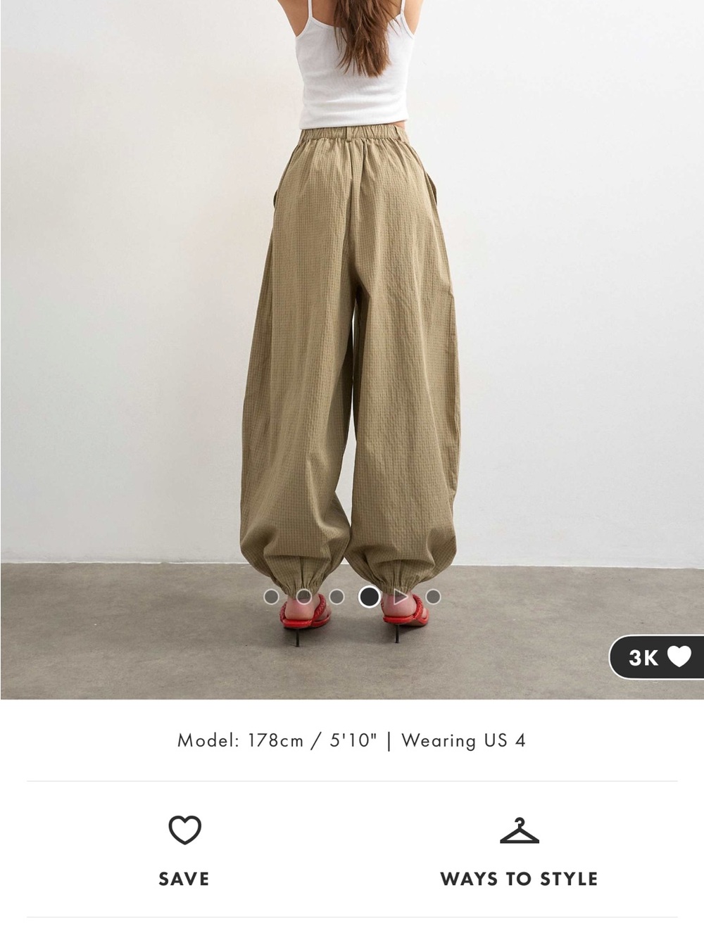 Topshop Olive Khaki Wide-Leg Balloon Pants